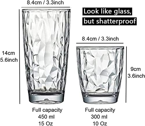 [נראה כמו זכוכית] 10 עוז 6-חתיכה בלתי שביר שתיית משקפיים טריטן פלסטיק כוסות מדיח כלים בטוח משלוח קטן